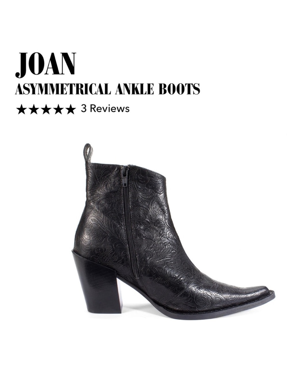 ✨NWT✨ John Fluevog Joan Western Punk Ankle Boot Size 6 Black